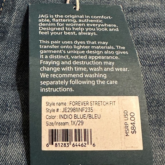 NWT JAG JEANS
Forever Stretch High Rise Jeans Plus Size in Indio Blue - Picture 14 of 16